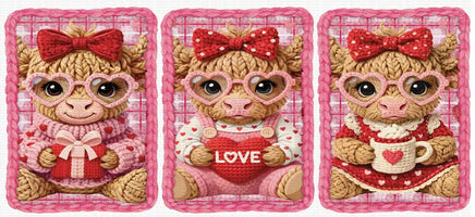 Faux Yarn Valentine Cows UV WRAP