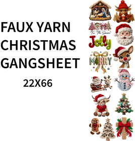 Faux Yarn Christmas Gangsheet