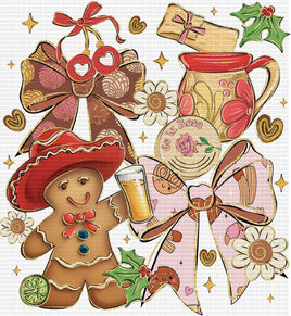Feliz Navidad Gingerbread Bows