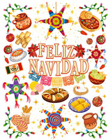 Feliz navidad Papel Picado - Youth 8 in / DTF / Back