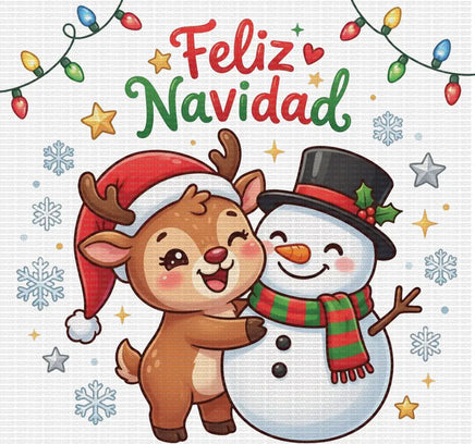 Feliz Navidad Reindeer and Snowman