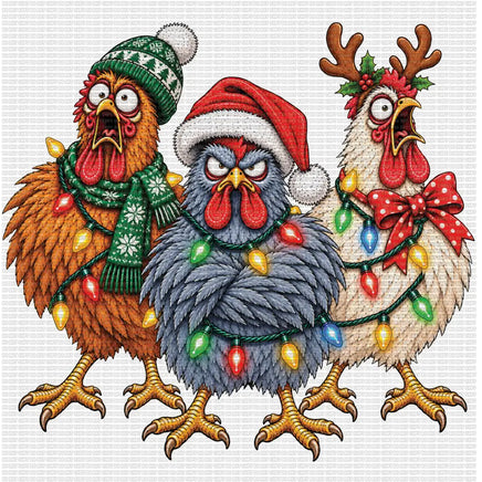 Funny Christmas chickens