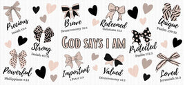 God Says I Am PINK AND BLACK Bows UV Wrap