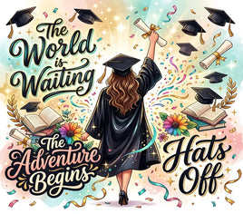 Graduation hats off tumbler wrap