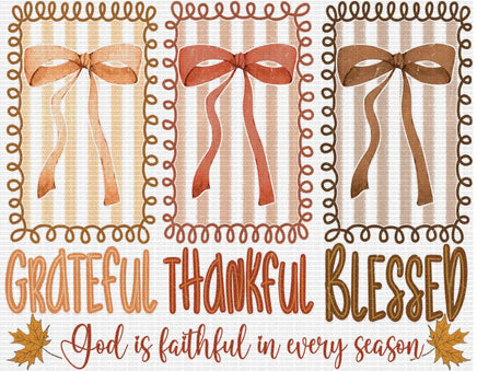 Grateful Thankful Blessed Bows