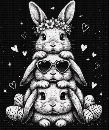 Halftone Bunny Trio