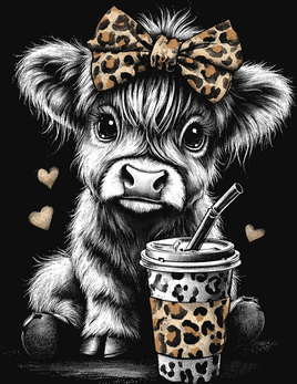 Halftone Cheetah Cow Coffee