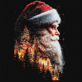 Half Tone Santa Gold Trees