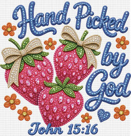 Hand Picked By God Rhinestone Straberries