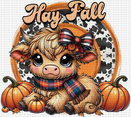 Hay fall cow
