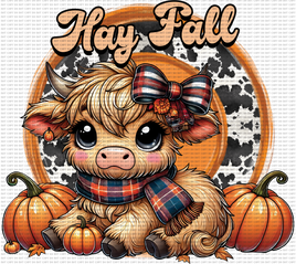 Hay fall cow