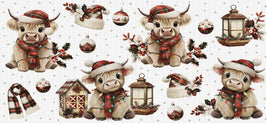 Highland Cow Christmas UV Wrap
