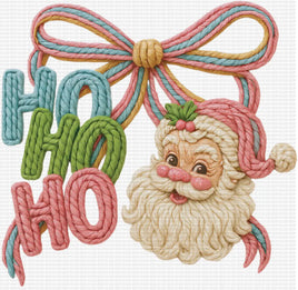 Ho Ho Ho Bow Santa Faux Yarn