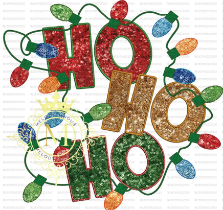 HO HO HO faux embroidery