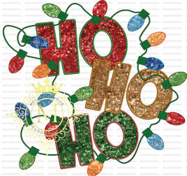 HO HO HO faux embroidery