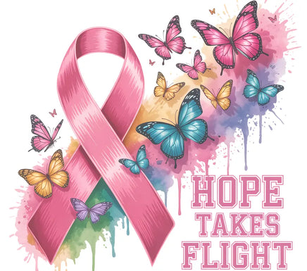 Hope takes flight cancer awareness tumbler wrap