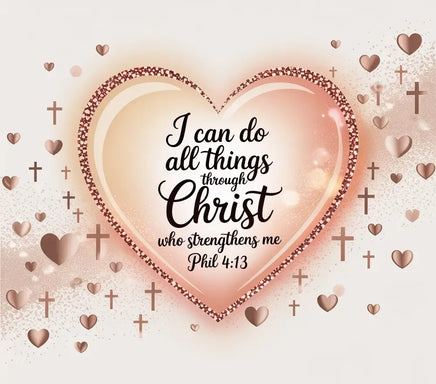 I can do all things through Christ heart tumbler wrap