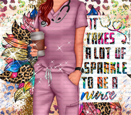 Nurse sparkle tumbler wrap