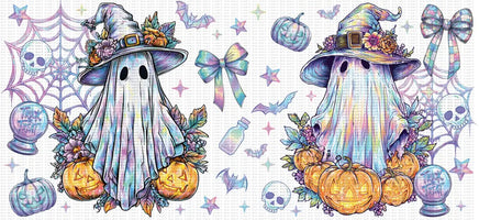 Iridescent Ghosts and Pumpkins UV Wrap
