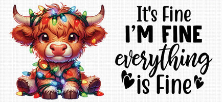 It’s Fine I’m Fine Christmas Cow UV Wrap