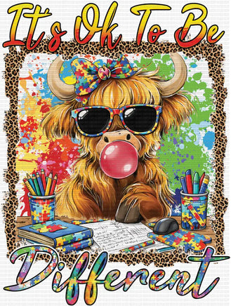 It’s Ok To Be Different Autism Cow