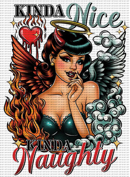 Kinda Nice Kinda Naughty /sleeve - Youth 8 in / DTF
