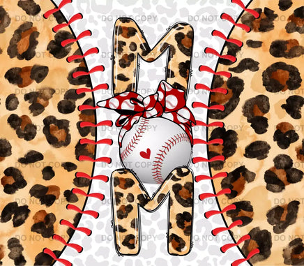Leopard baseball mom tumbler wrap