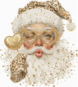 Leopard Glitter Santa
