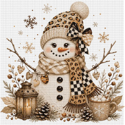 Leopard print snowman