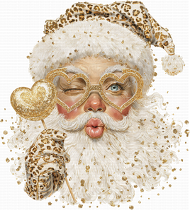 Leopard Glitter Santa