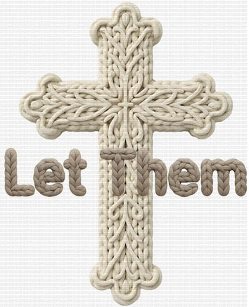 Let Them Faux Yarn Cross