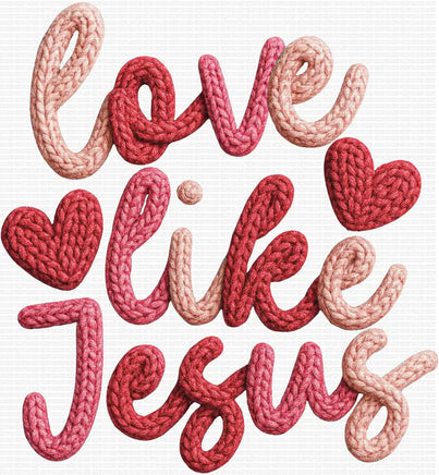 Love Like Jesus Pink And Red Faux Yarn