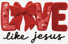 Love Like Jesus Red Faux Yarn