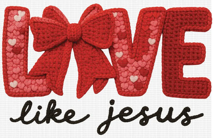 Love Like Jesus Red Faux Yarn