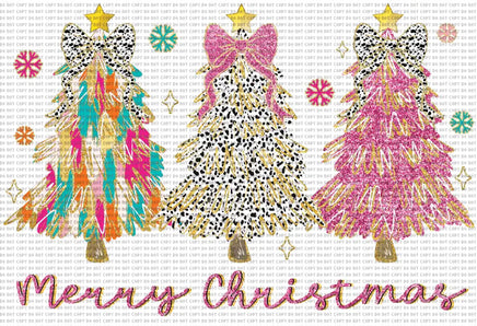 Merry christmas glitter trees