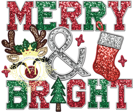 Merry and bright faux embroidery