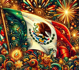 Mexico fireworks tumbler wrap