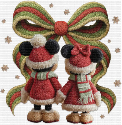 Mouse Couple Christmas Faux Yarn