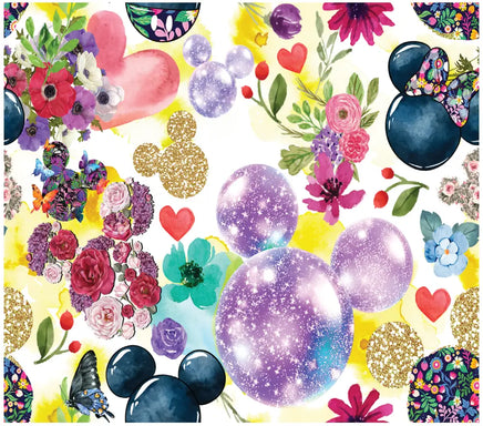 Mouse flowers tumbler wrap