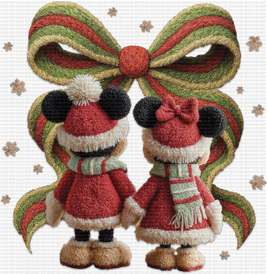 Mouse Couple Christmas Faux Yarn