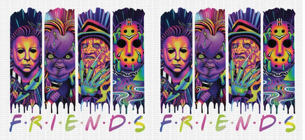 Neon Horror Friends UV Wrap