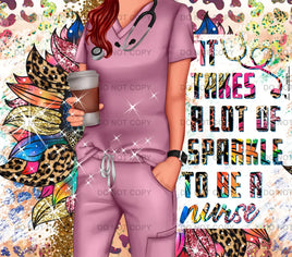 Nurse sparkle tumbler wrap