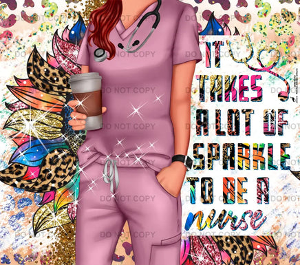Nurse sparkle tumbler wrap