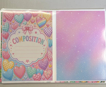 Pastel Hearts Notebook Cover