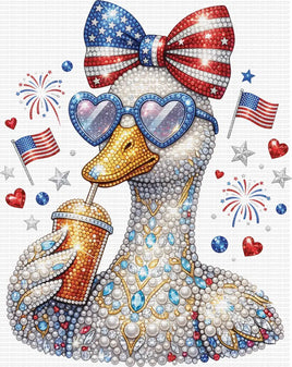Patriotic Rhinestone Goose