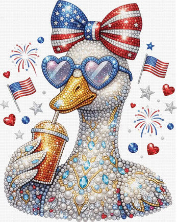 Patriotic Rhinestone Goose