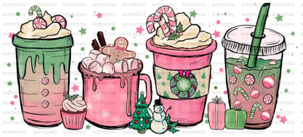 pink and green christmas coffee