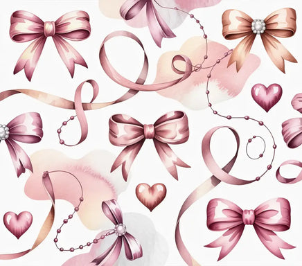 Pink bows tumbler wrap