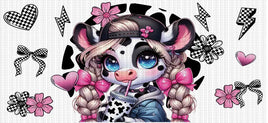 PINK CHECKERED COW UV WRAP