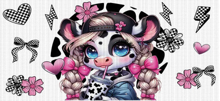PINK CHECKERED COW UV WRAP